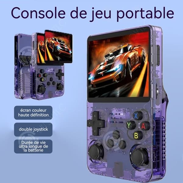 INN Spelmaskin med dubbla joysticks 3.5 tum 128G pixlar 640x480 bärbar spelkonsol klassisk spelkonsol 3D joystick lila