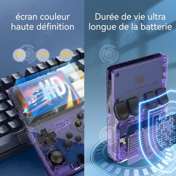 INN Spelmaskin med dubbla joysticks 3.5 tum 128G pixlar 640x480 bärbar spelkonsol klassisk spelkonsol 3D joystick lila