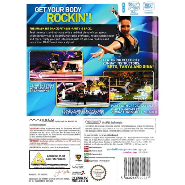 Zumba Fitness 2 Nintendo Wii Nordic (Brukt)