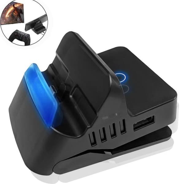 TD® dockningsstation Lämplig för spelkonsoler Vinkeljustering med fyra hastigheter Plug and play