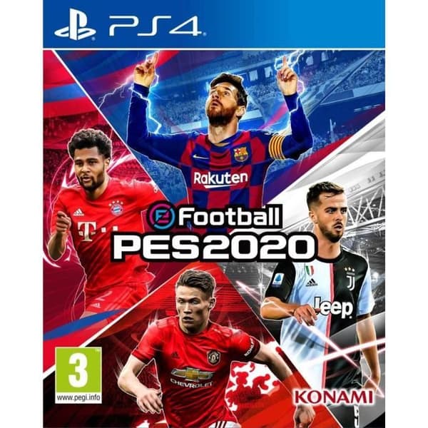eFootball PES 2020 PS4-spel + 1 boll nyckelring- USED