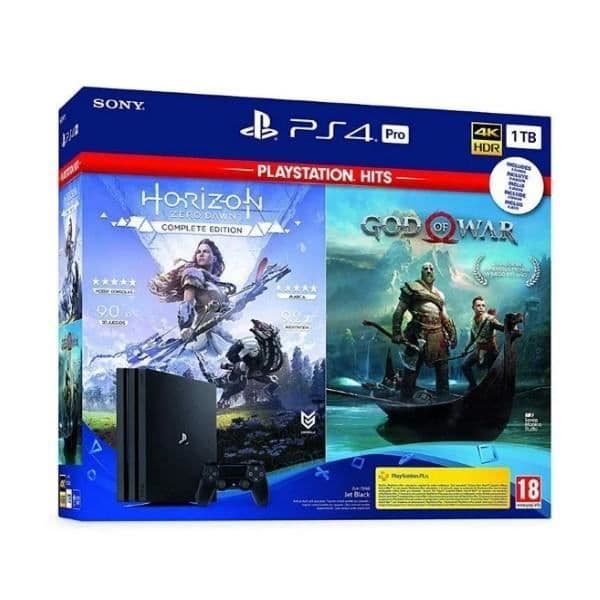 Spelkonsol - SONY - PlayStation 4 Pro - 1 To - God of War - Horizon Zero Dawn - Svart- USED