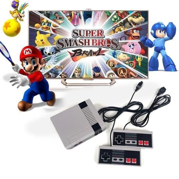 Klassisk NES Mini Game Machine Game Console + Inbyggda 500 spel med 2 spelkontroller- USED