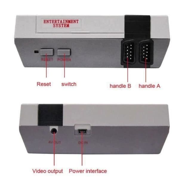 Klassisk NES Mini Game Console Spelkonsol + Inbyggda 500 spel med 2 kontroller NES Retro Gamepad- USED
