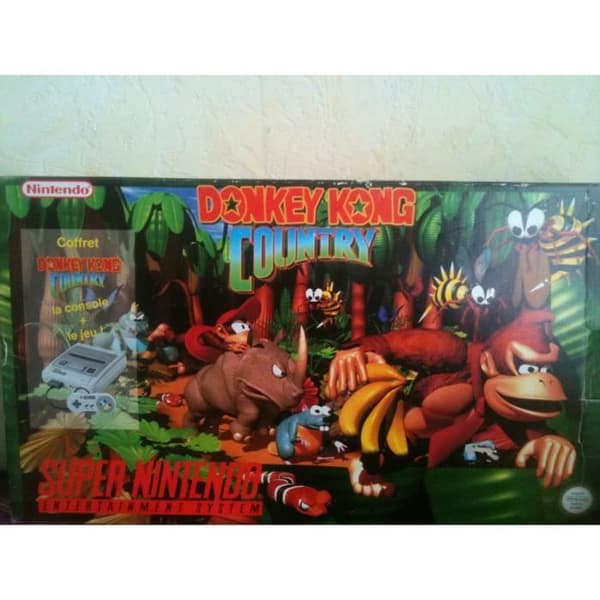 Super Nintendo-konsol + Kablar + Controller+donke...- USED