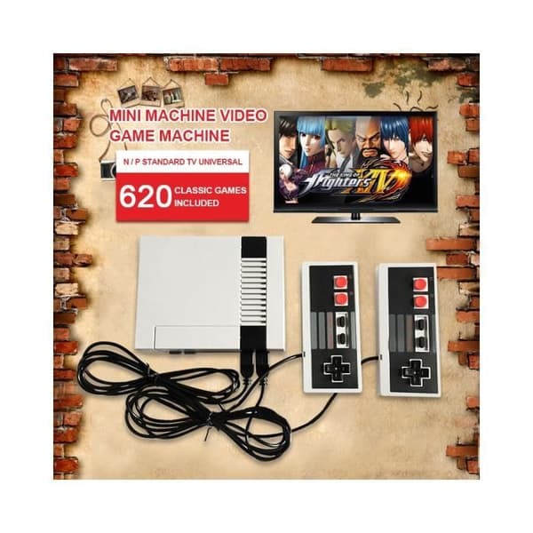 Klassisk retro spelkonsol, 620 inbyggda spel svart- USED