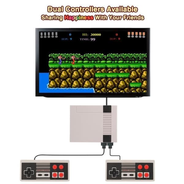 Super Mini Retro Classic Game Console Inbyggd 620 TV Ej upprepande videospel 8 bitars AV NTSC med två FC-chipkontroller- USED
