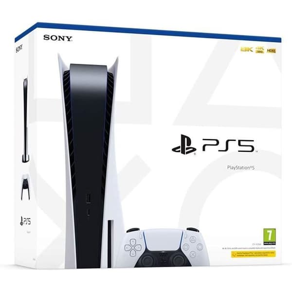 Sony PlayStation 5 Standardedition, PS5 med 1 trådlös DualSense-kontroll, vit färg- USED