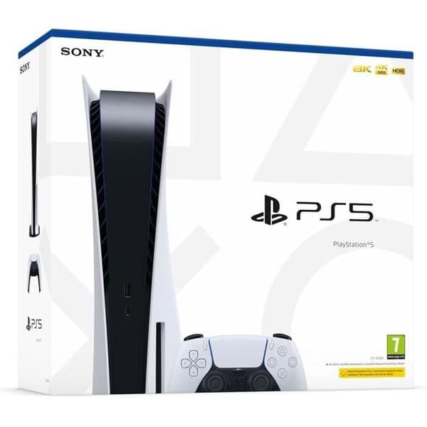 Sony PlayStation 5 Standardedition, PS5 med 1 trådlös DualSense-kontroll, vit färg- USED