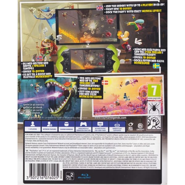 Rayman Legends Playstation 4 PS4 Playstation Hits Nordic (Brugt)