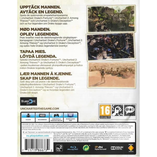 Uncharted The Nathan Drake Collection Playstation 4 PS4 Nordic (Brugt)