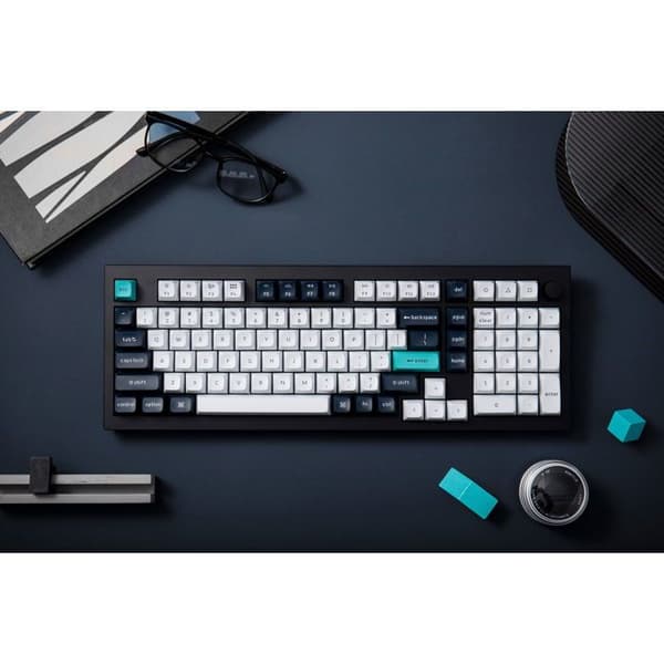 Keychron Q5 Max Byggbar RGB Bakgrundsbelysning Röd Strömbrytare Knob Version - Svart, US