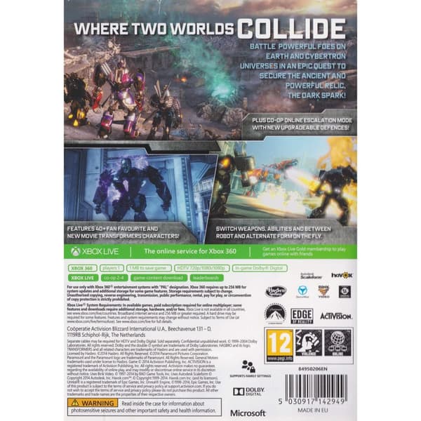 Transformers Rise of the Dark Spark Xbox 360 (Brugt)