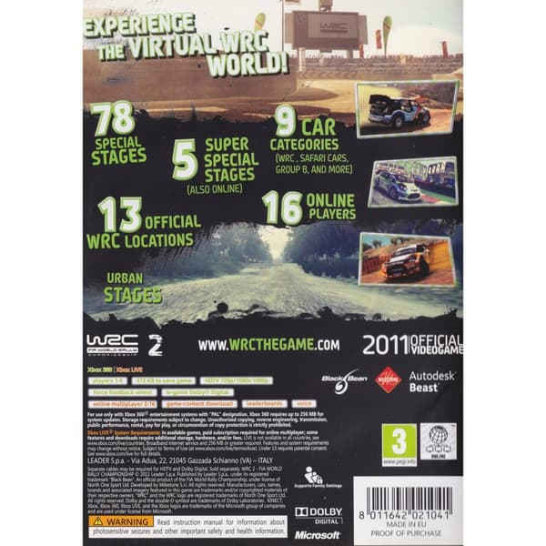 WRC 2 FIA World Rally Championship Xbox 360 (Brugt)
