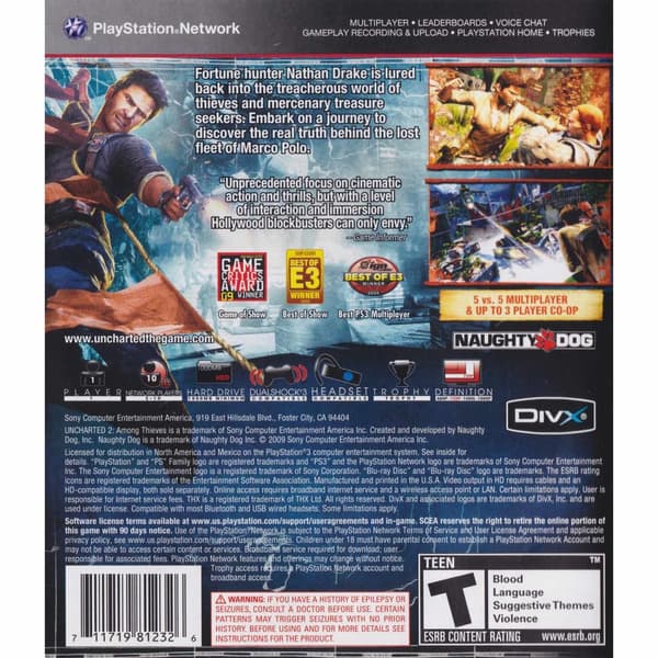 Uncharted 2 Among Thieves Playstation 3 PS3 IMPORT (Begagnad)