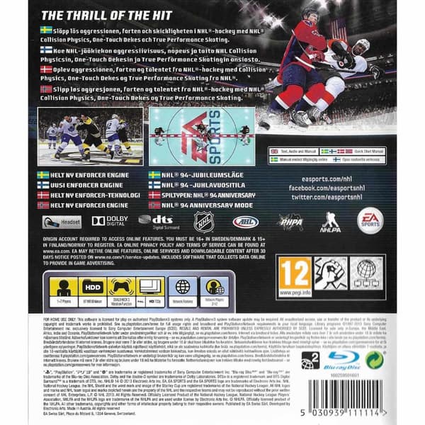 NHL 14 Playstation 3 PS3 Nordic (Käytetty)