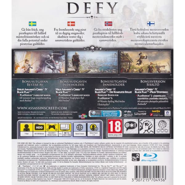 Assassins Creed IV Black Flag Playstation 3 PS3 Nordic (Brugt)
