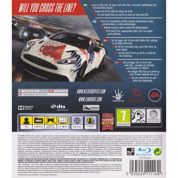Need for Speed Rivals Playstation 3 PS3 Nordic (Begagnad)