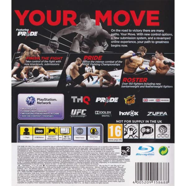 UFC Undisputed 3 Playstation 3 PS3 (Brugt)