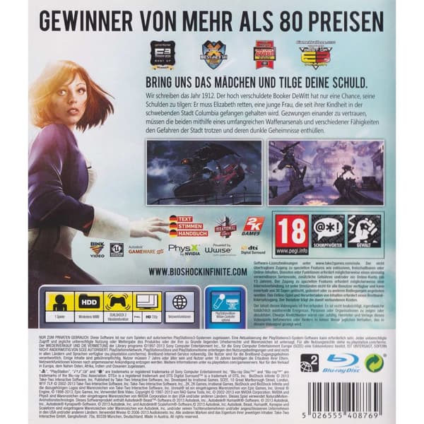 Bioshock Infinite Playstation 3 PS3 German (Brugt)
