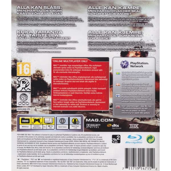 MAG Playstation 3 PS3 Nordic (Begagnad)