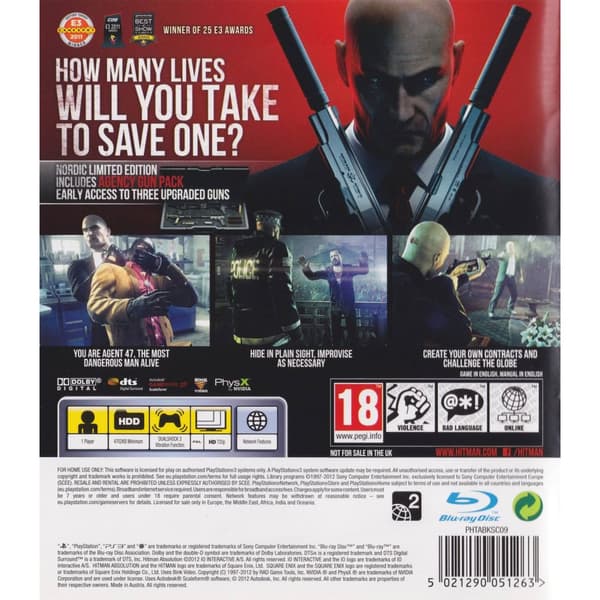 Hitman Absolution Nordic Limited Edition Playstation 3 PS3 (Brukt)