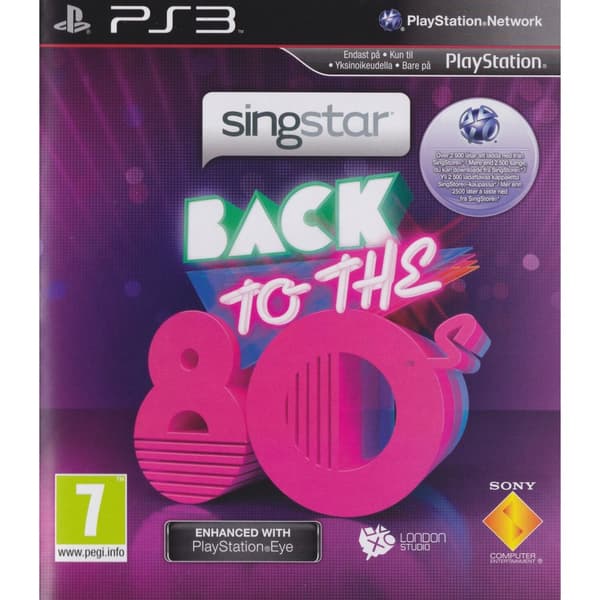Singstar Back to the 80s Playstation 3 PS3 Nordic (Brugt)