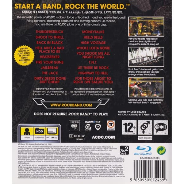 ACDC Live Rock Band Playstation 3 PS3 (Brukt)