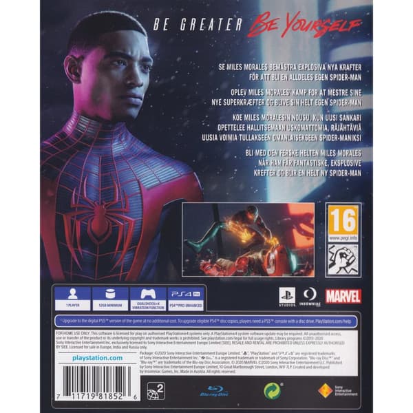 Spider-Man Miles Morales Playstation 4 PS4 Nordic (Begagnad)