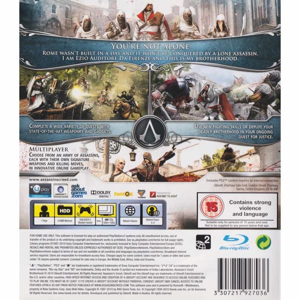Assassins Creed Brotherhood Playstation 3 PS3 (Brukt)