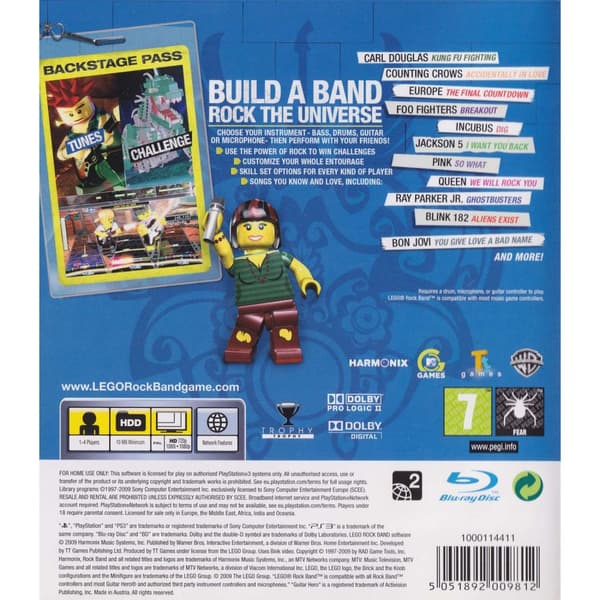 Lego Rock Band Playstation 3 PS3 (Begagnad)