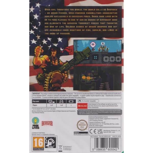Broforce Inc DLC Nintendo Switch
