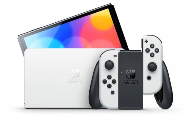 Nintendo Switch Basenhet OLED Model med Vit Joy-Con - Nintendo Switch (begagnad)