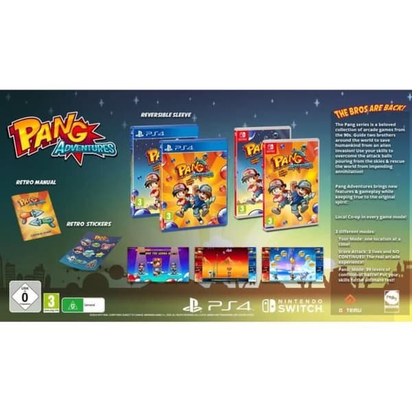 Pang Adventures plattformsspel - Dotemu - PS4 - Färgglad grafik och catchy soundtrack