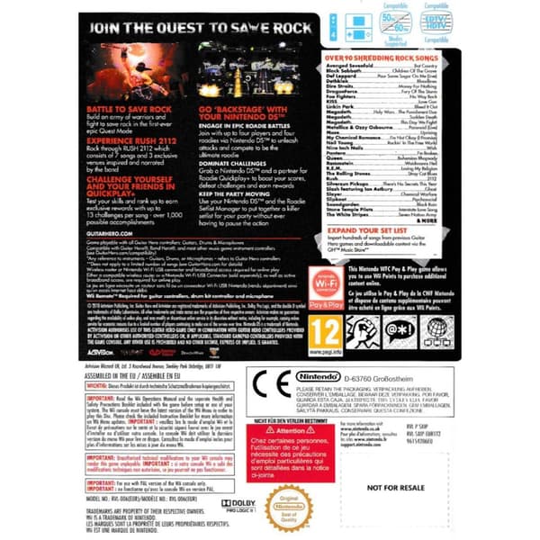 Guitar Hero Warriors of Rock Nintendo Wii Bundle Copy (Begagnad)