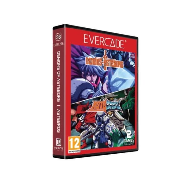 Videospel - Evercade - Demons of Asteborg &amp; Astebros - Kassettnr 36 - 16 bit - Plattform