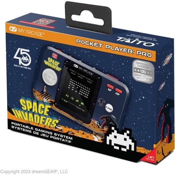 Pocket Player PRO spelkonsol - Space Invaders - Retrogaming-spel - 7 cm högupplöst skärm