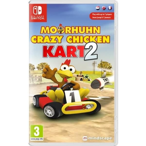 Kurs - Nintendo SWITCH - Moorhuhn Crazy Chicken Kart 2 - 6 konkurrenter - Standard - Spel - Kassett