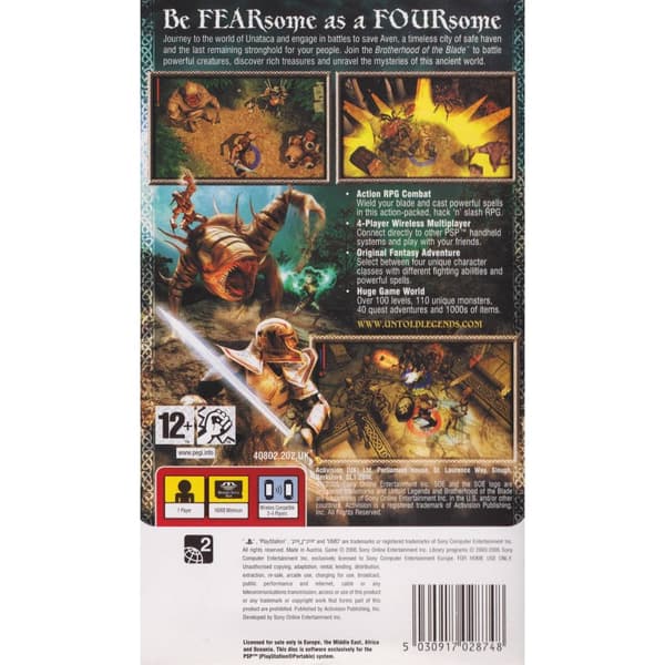 Untold Legends Brotherhood of the Blade Playstation Portable PSP (Brugt)