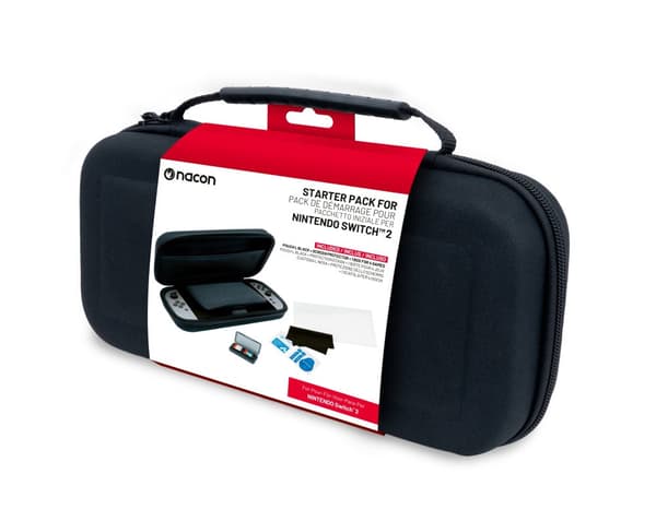 Essential Pack til Nintendo Switch II Hrdtaske, Skrmbeskyttelse og Opbevaringsboks til 4 Spil (sort) (Nintendo Switch 2)
