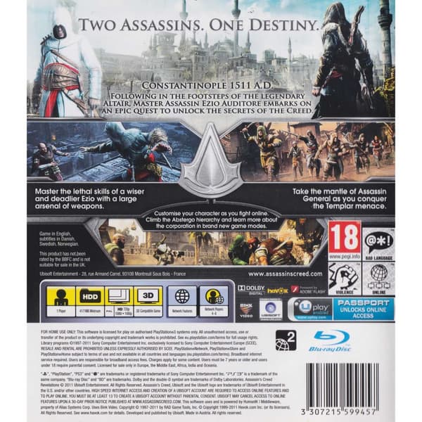 Assassins Creed Revelations Playstation 3 PS3 (Käytetty)