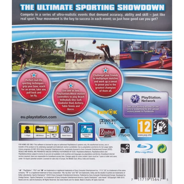 Sports Champions Playstation 3 PS3 Move (Käytetty)