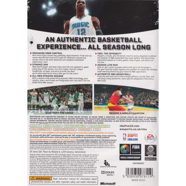 NBA Live 10 Xbox 360 (Brukt)