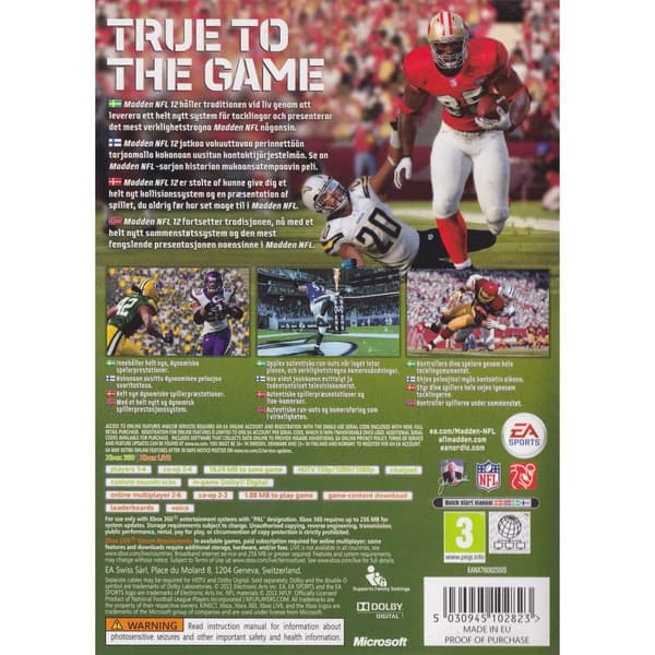 Madden NFL 12 Xbox 360 (Brukt)
