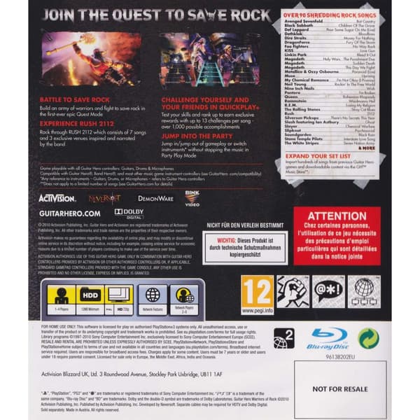 Guitar Hero Warriors of Rock Playstation 3 PS3 Bundle Copy (Begagnad)