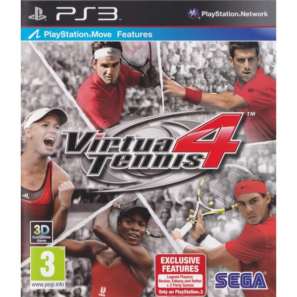 Virtua Tennis 4 Playstation 3 PS3 Bundle Copy Nordic (Begagnad)