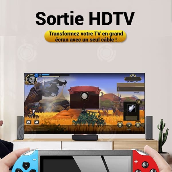 INN Spelkonsol Bärbar 4,3 tum X7 Lagring 8G Trådlös konsol Känslig drift Tydlig bild Antiglidomkopplare