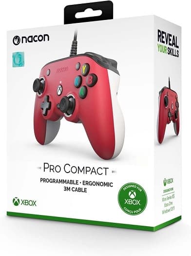 Nacon Pro Compact Programmable Wired Controller (Red)  (xbox x)