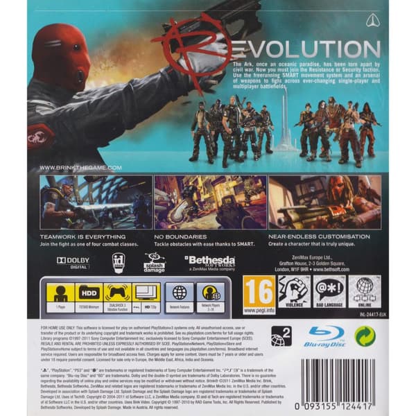 Brink Playstation 3 PS3 (Brugt)