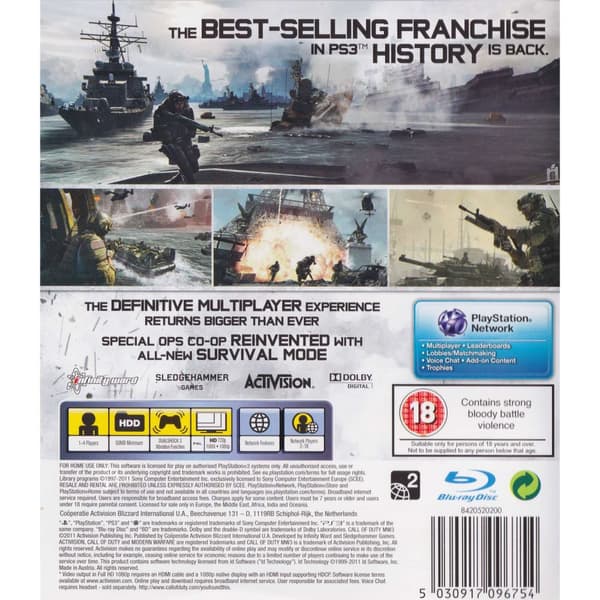 Call of Duty Modern Warfare 3 Playstation 3 PS3 (Begagnad)